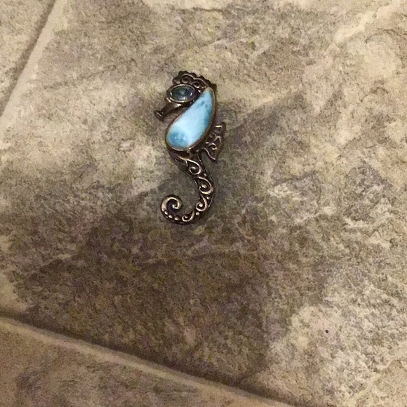 Larimar earring and pendant set - Picture 4 of 5